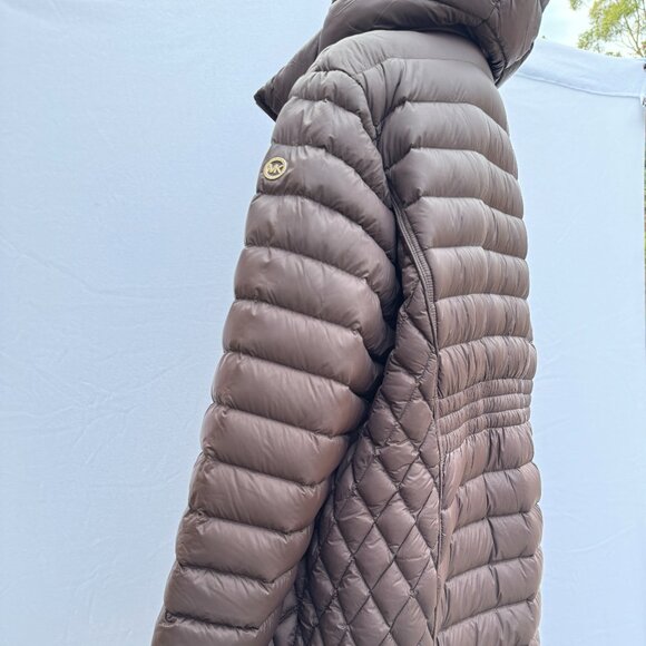 MICHAEL KORS Quilted Down Puffer Jacket Removable Hood Packable Plus 3X NWT - Picture 7 of 13